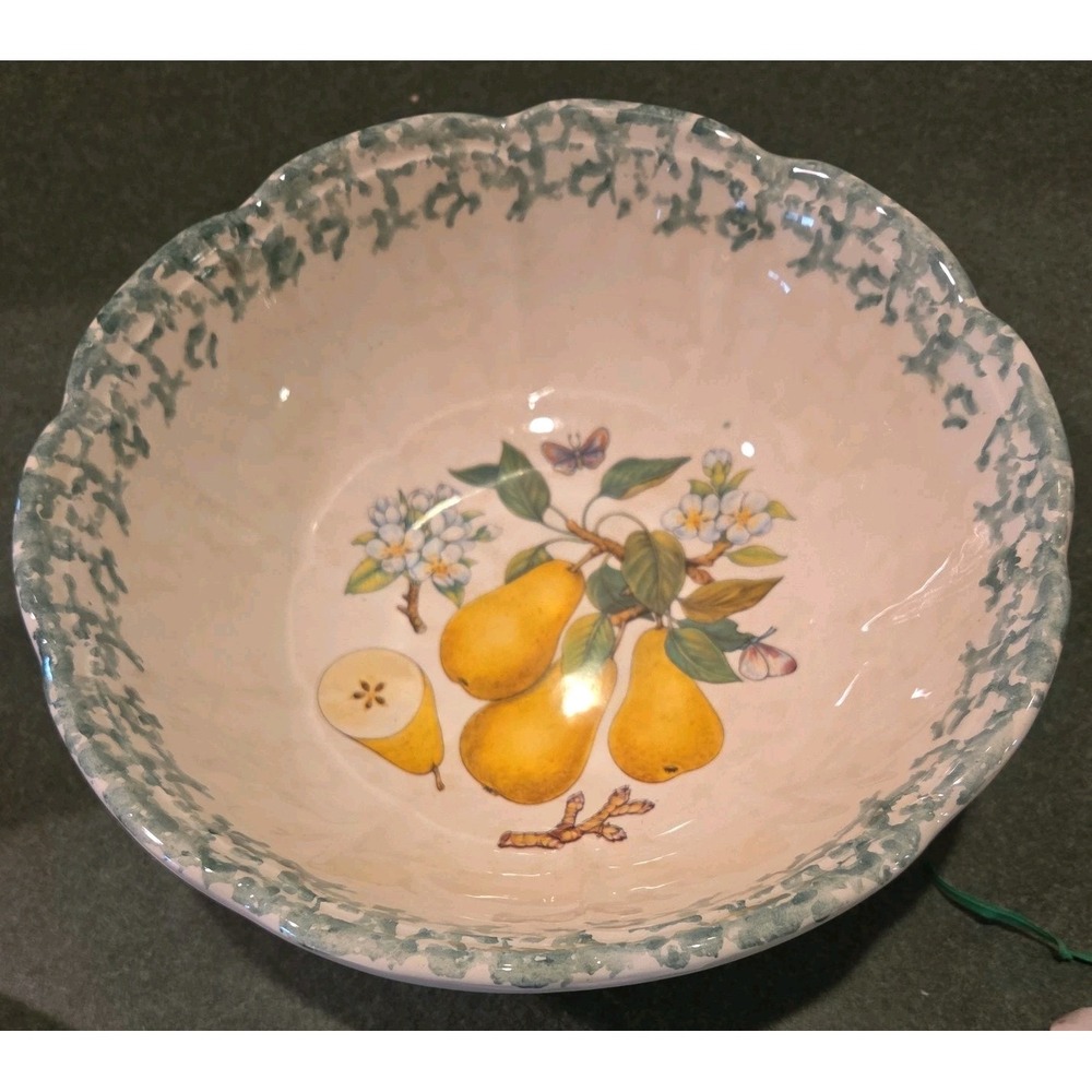 Large Serving Round Pasta/ Fruit Bowl 🍐 design 9" dia Himark Made In Italy
